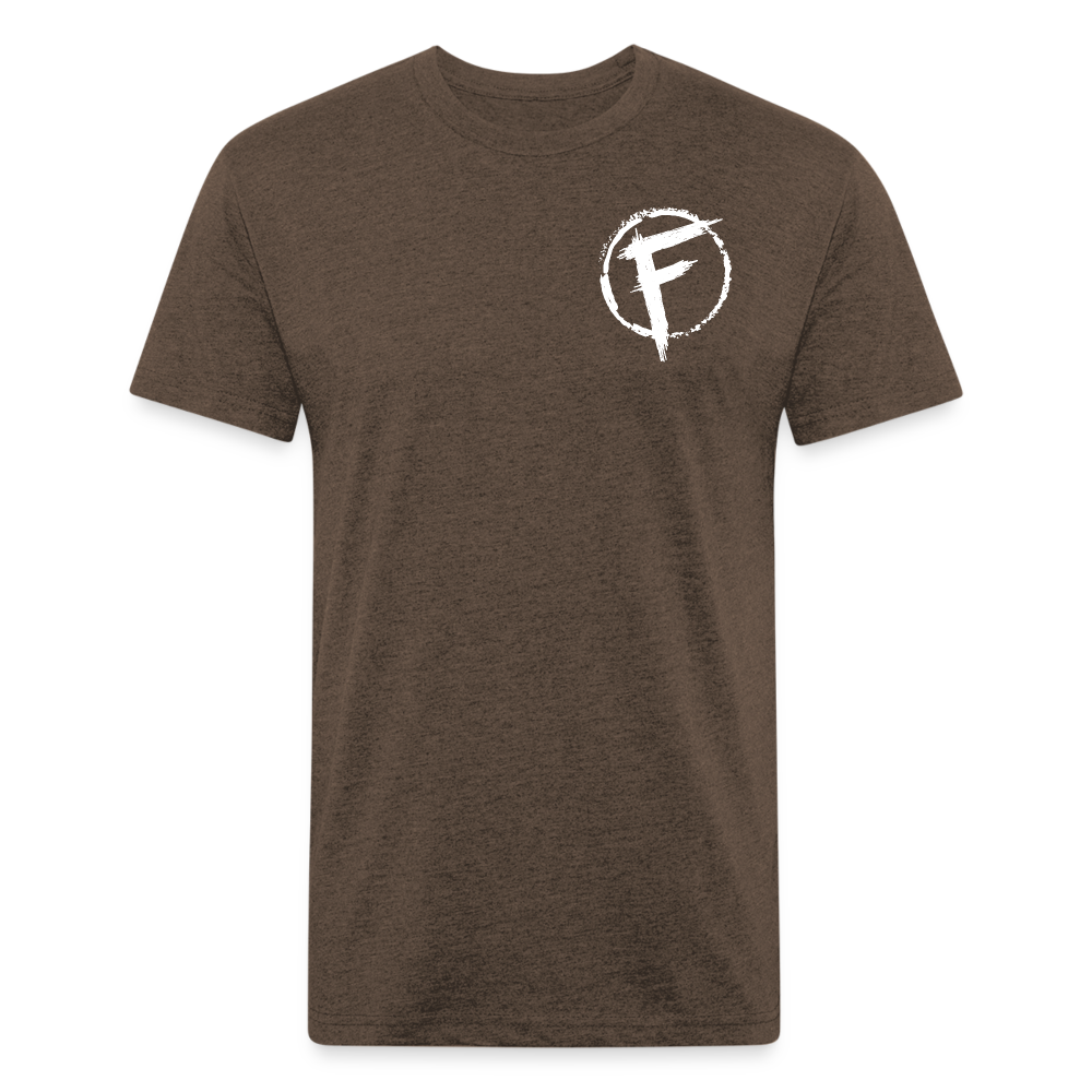 Fire + Fury Flag Back Cotton/Poly T-Shirt by Next Level - heather espresso
