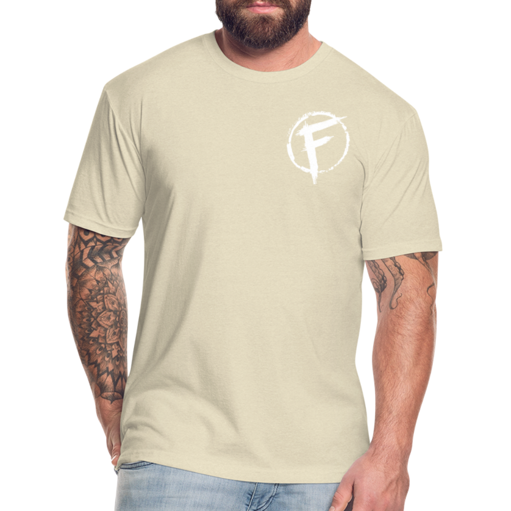Fire + Fury Flag Back Cotton/Poly T-Shirt by Next Level - heather cream
