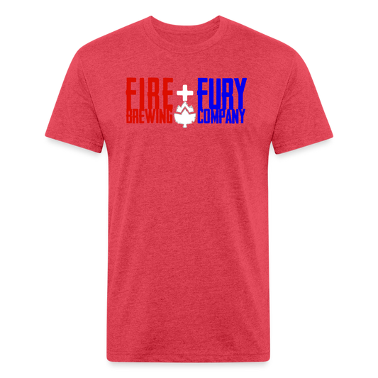 Fir + Fury RWB Front Cotton/Poly T-Shirt by Next Level - heather red