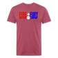 Fir + Fury RWB Front Cotton/Poly T-Shirt by Next Level - heather burgundy