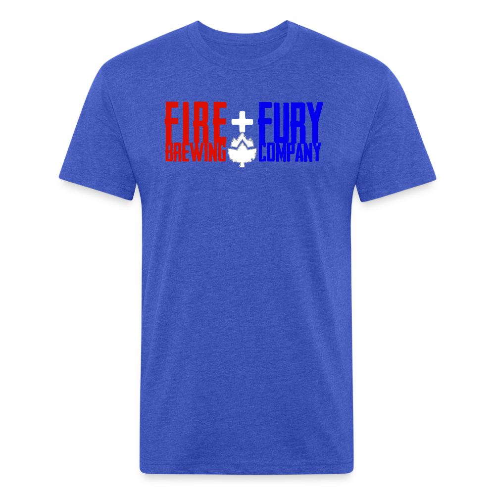 Fir + Fury RWB Front Cotton/Poly T-Shirt by Next Level - heather royal
