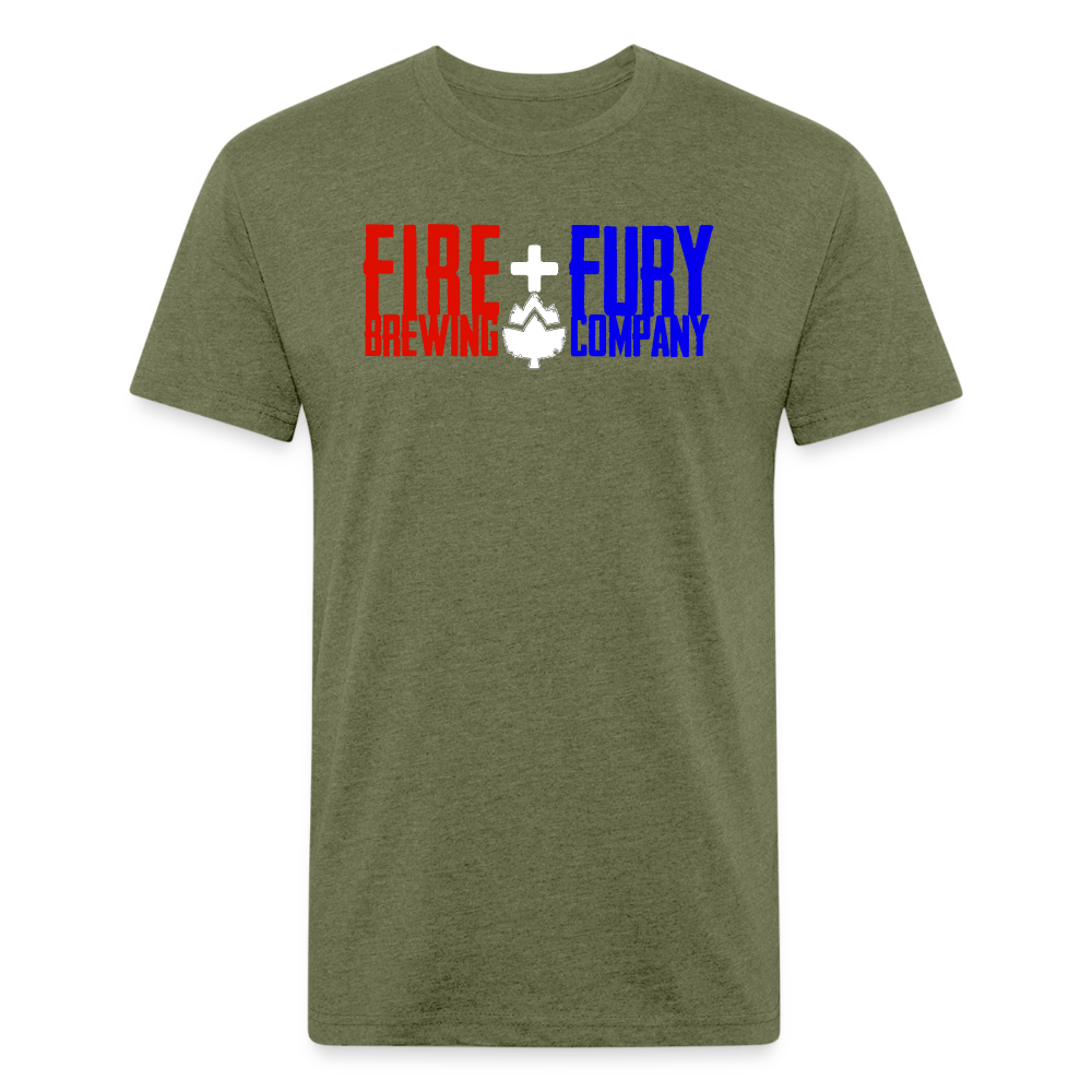 Fir + Fury RWB Front Cotton/Poly T-Shirt by Next Level - heather military green