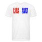 Fire + Fury RWB Simple F Cotton/Poly T-Shirt by Next Level - white