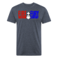 Fire + Fury RWB Simple F Cotton/Poly T-Shirt by Next Level - heather navy
