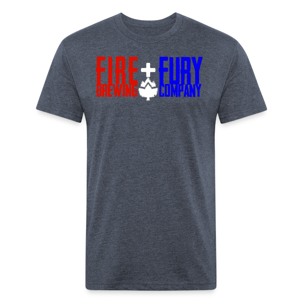 Fire + Fury RWB Simple F Cotton/Poly T-Shirt by Next Level - heather navy