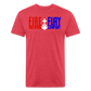 Fire + Fury RWB Simple F Cotton/Poly T-Shirt by Next Level - heather red