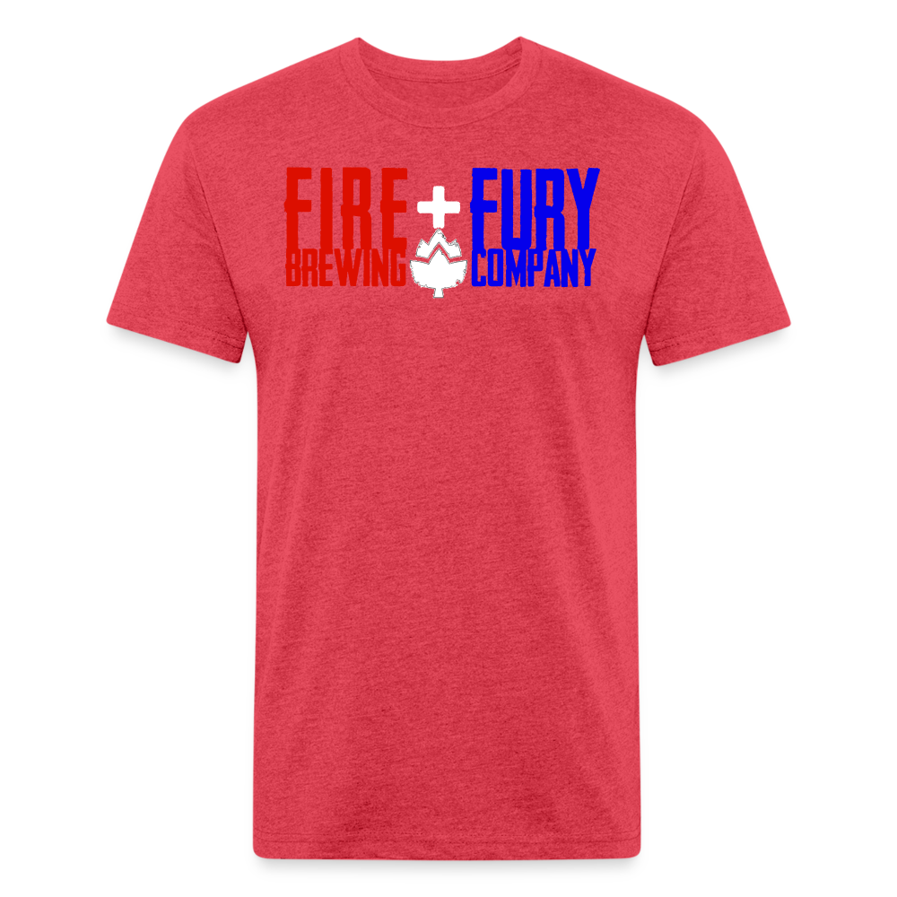 Fire + Fury RWB Simple F Cotton/Poly T-Shirt by Next Level - heather red