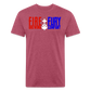 Fire + Fury RWB Simple F Cotton/Poly T-Shirt by Next Level - heather burgundy