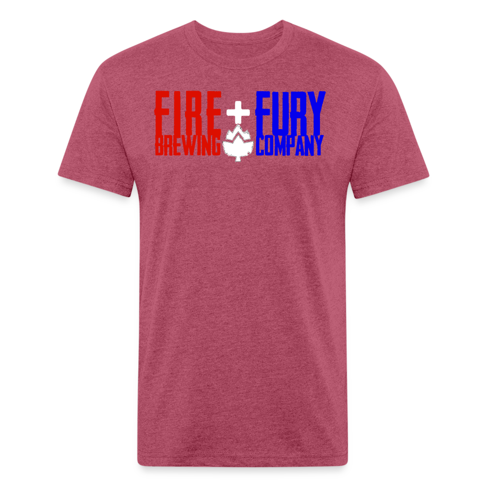 Fire + Fury RWB Simple F Cotton/Poly T-Shirt by Next Level - heather burgundy
