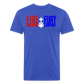 Fire + Fury RWB Simple F Cotton/Poly T-Shirt by Next Level - heather royal