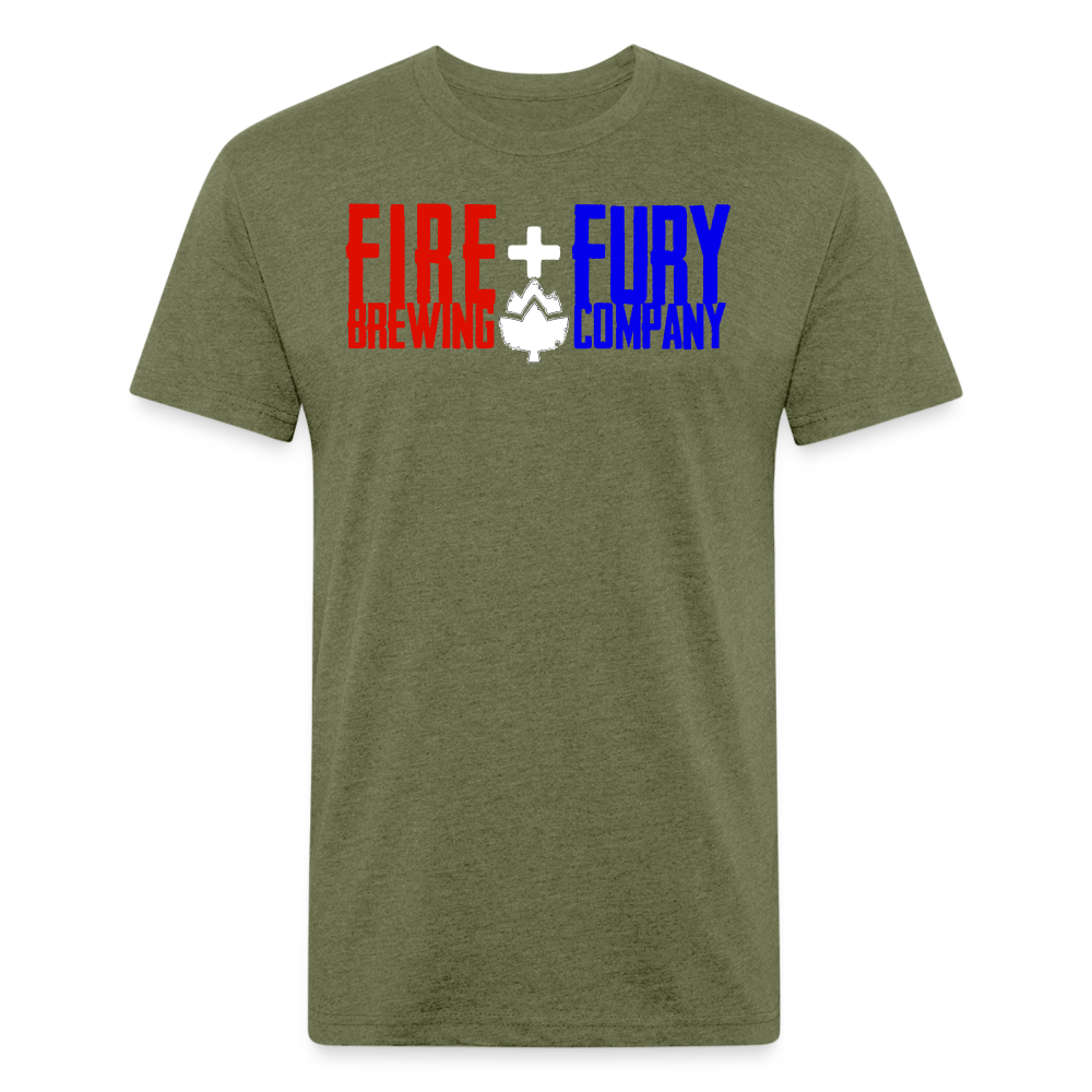 Fire + Fury RWB Simple F Cotton/Poly T-Shirt by Next Level - heather military green