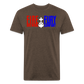 Fire + Fury RWB Simple F Cotton/Poly T-Shirt by Next Level - heather espresso