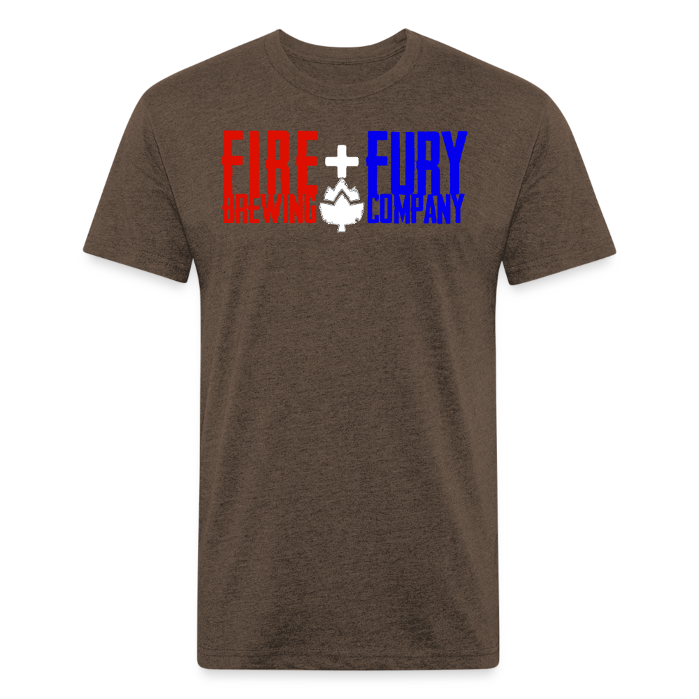 Fire + Fury RWB Simple F Cotton/Poly T-Shirt by Next Level - heather espresso