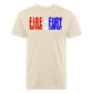 Fire + Fury RWB Simple F Cotton/Poly T-Shirt by Next Level - heather cream