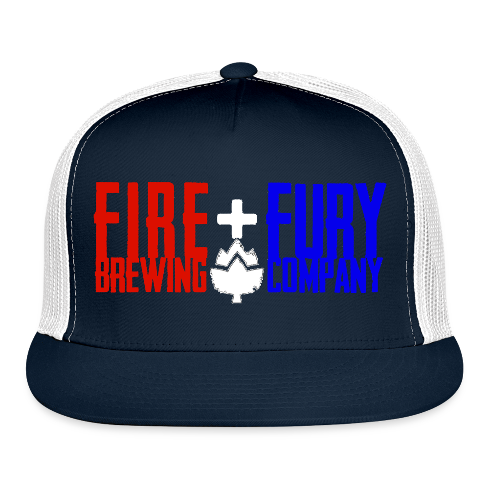 Fire + Fury Trucker Cap - navy/white