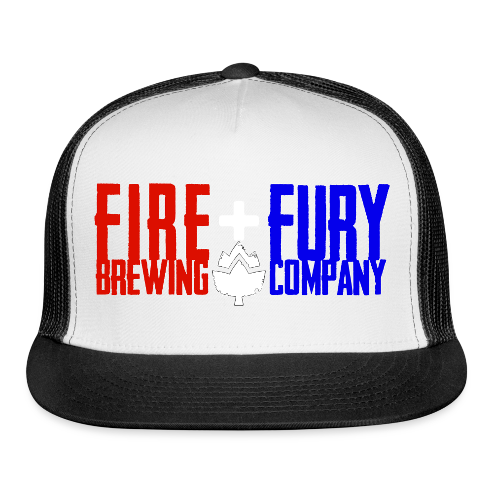 Fire + Fury Trucker Cap - white/black