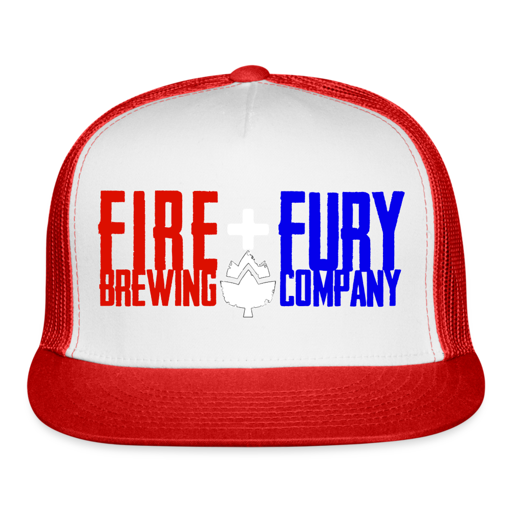 Fire + Fury Trucker Cap - white/red
