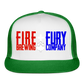 Fire + Fury Trucker Cap - white/kelly green