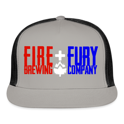 Fire + Fury Trucker Cap - gray/black