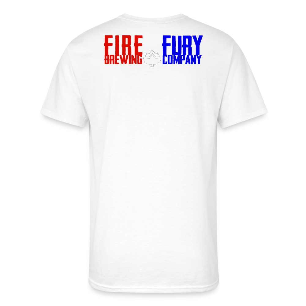 Fire + Fury RWB Wd Men’s 50/50 T-Shirt - white