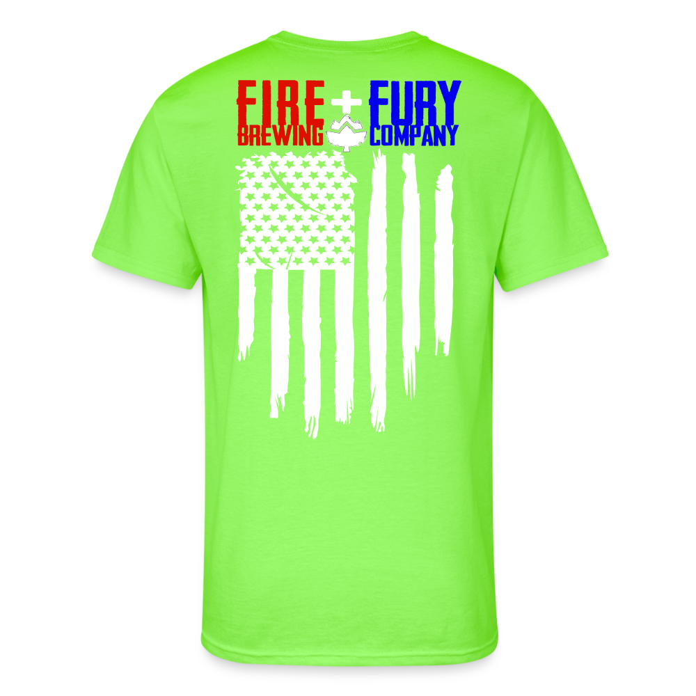 Fire + Fury RWB Wd Men’s 50/50 T-Shirt - neon green