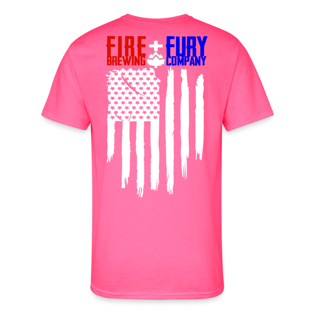 Fire + Fury RWB Wd Men’s 50/50 T-Shirt - neon pink