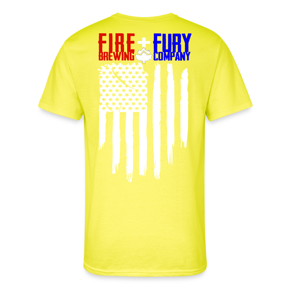 Fire + Fury RWB Wd Men’s 50/50 T-Shirt - neon yellow