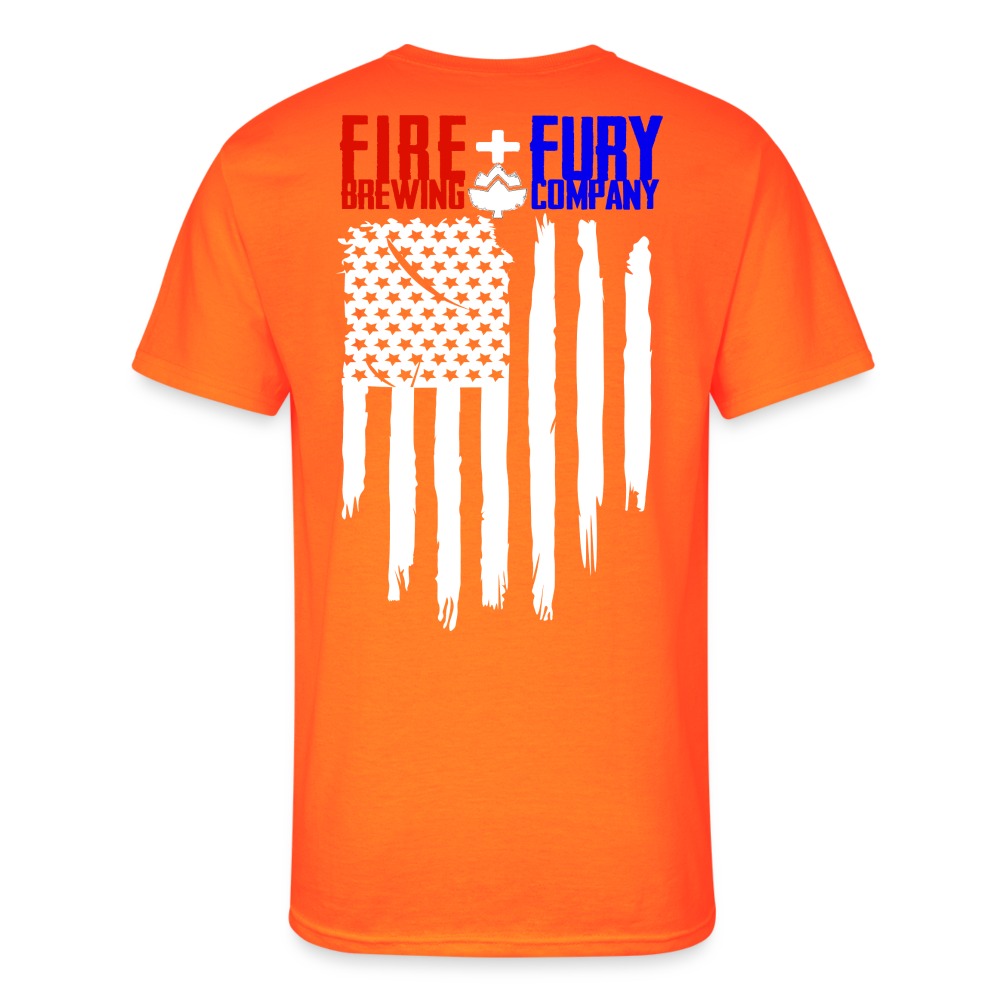 Fire + Fury RWB Wd Men’s 50/50 T-Shirt - neon orange