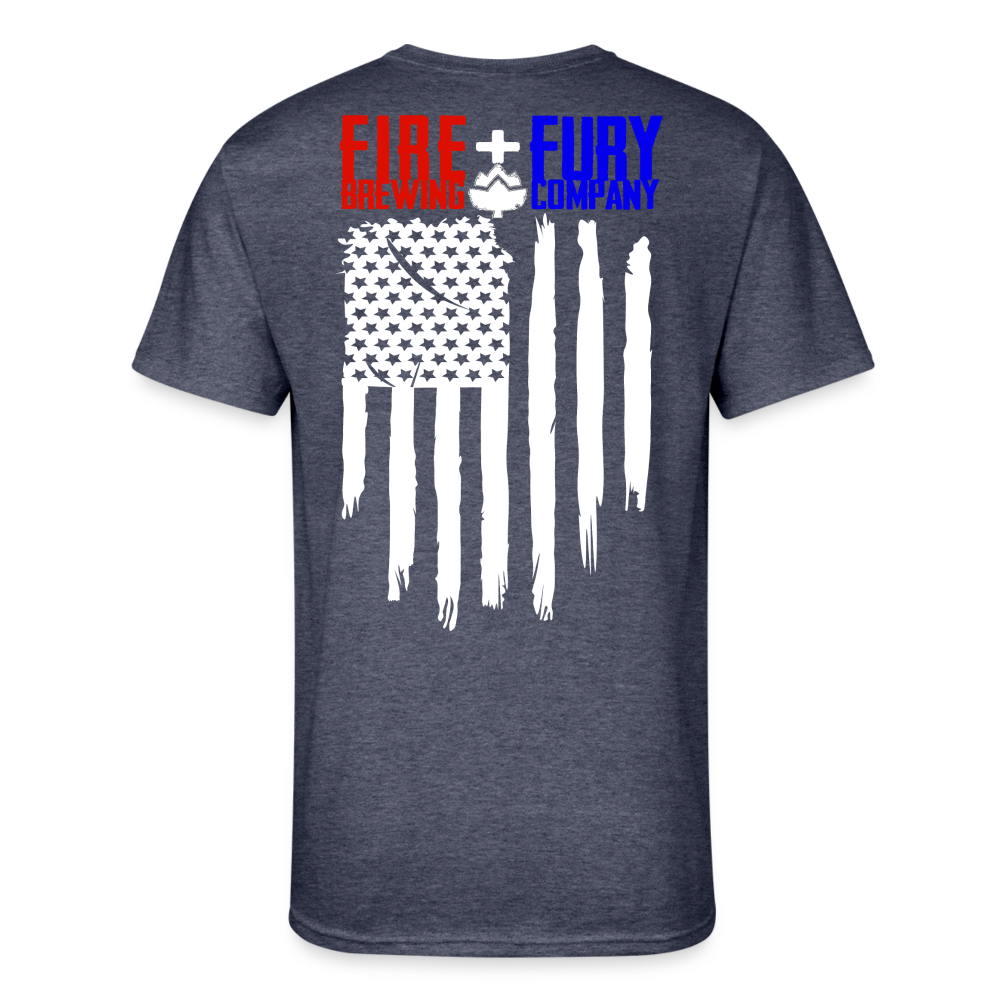 Fire + Fury RWB Wd Men’s 50/50 T-Shirt - navy heather