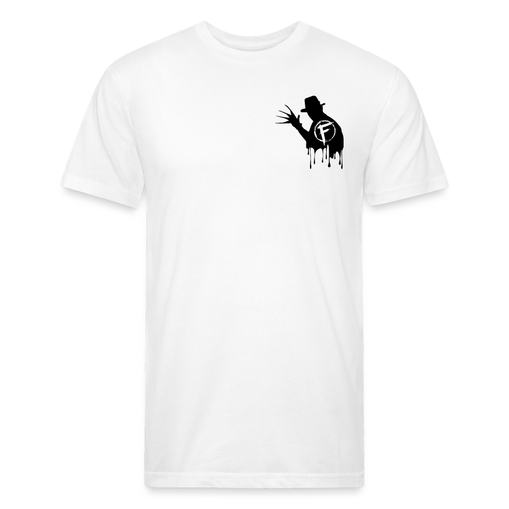 Fire + Fury Murder Group Fitted Cotton/Poly T-Shirt by Next Level - white