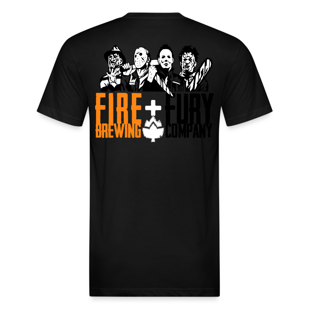 Fire + Fury Murder Group Fitted Cotton/Poly T-Shirt by Next Level - black