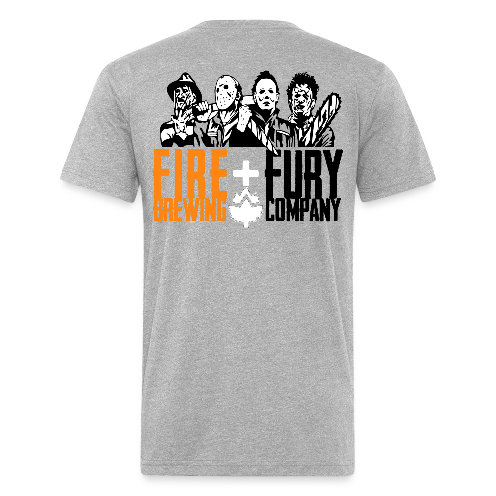 Fire + Fury Murder Group Fitted Cotton/Poly T-Shirt by Next Level - heather gray