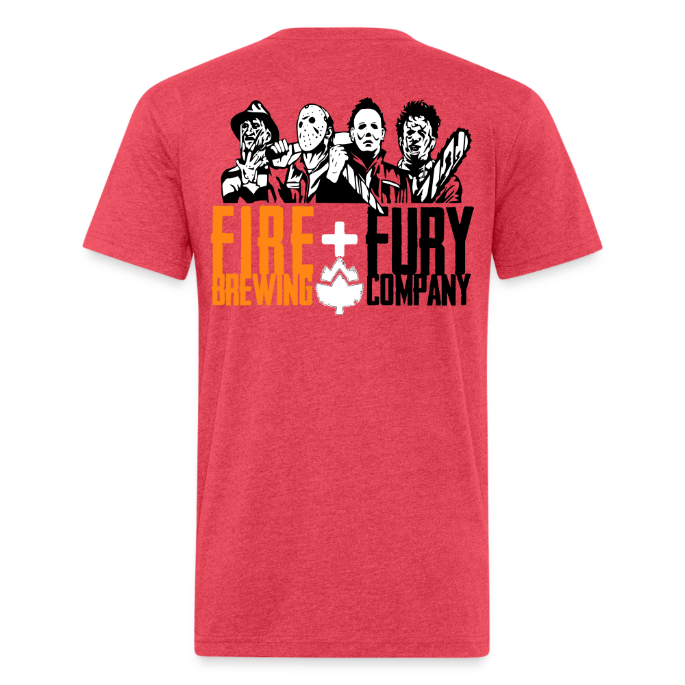 Fire + Fury Murder Group Fitted Cotton/Poly T-Shirt by Next Level - heather red