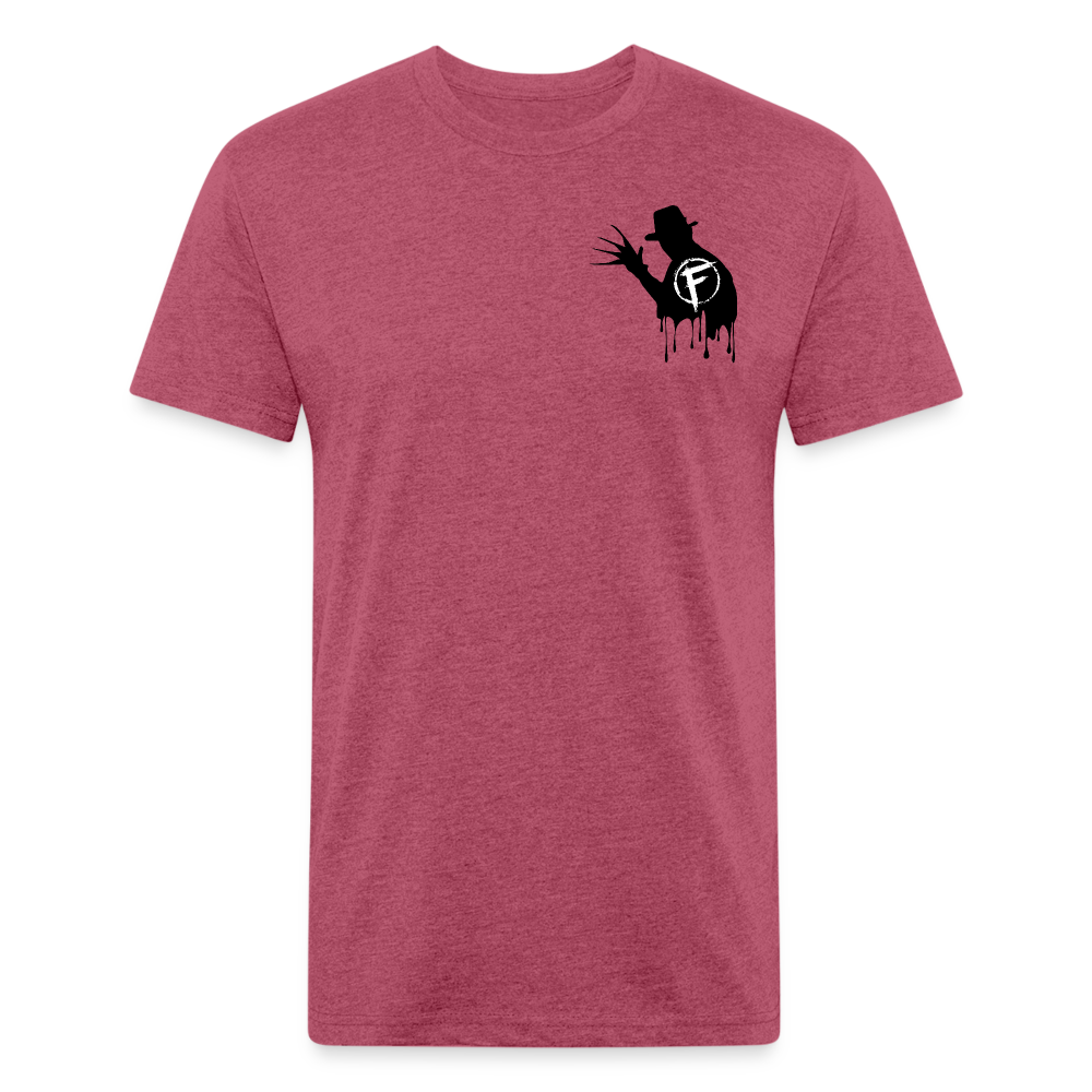 Fire + Fury Murder Group Fitted Cotton/Poly T-Shirt by Next Level - heather burgundy