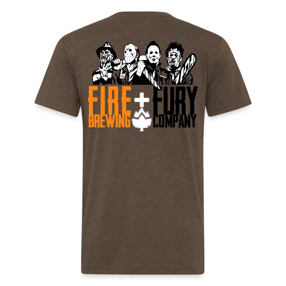 Fire + Fury Murder Group Fitted Cotton/Poly T-Shirt by Next Level - heather espresso