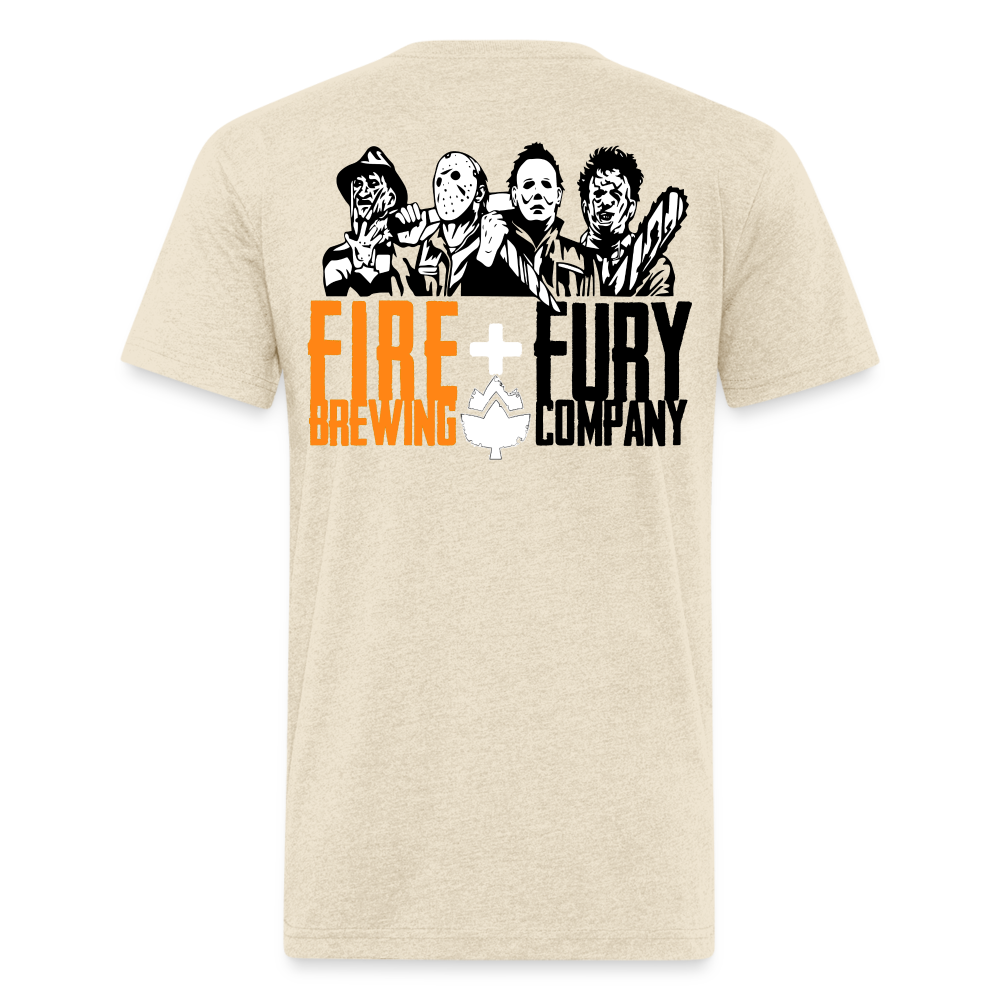 Fire + Fury Murder Group Fitted Cotton/Poly T-Shirt by Next Level - heather cream