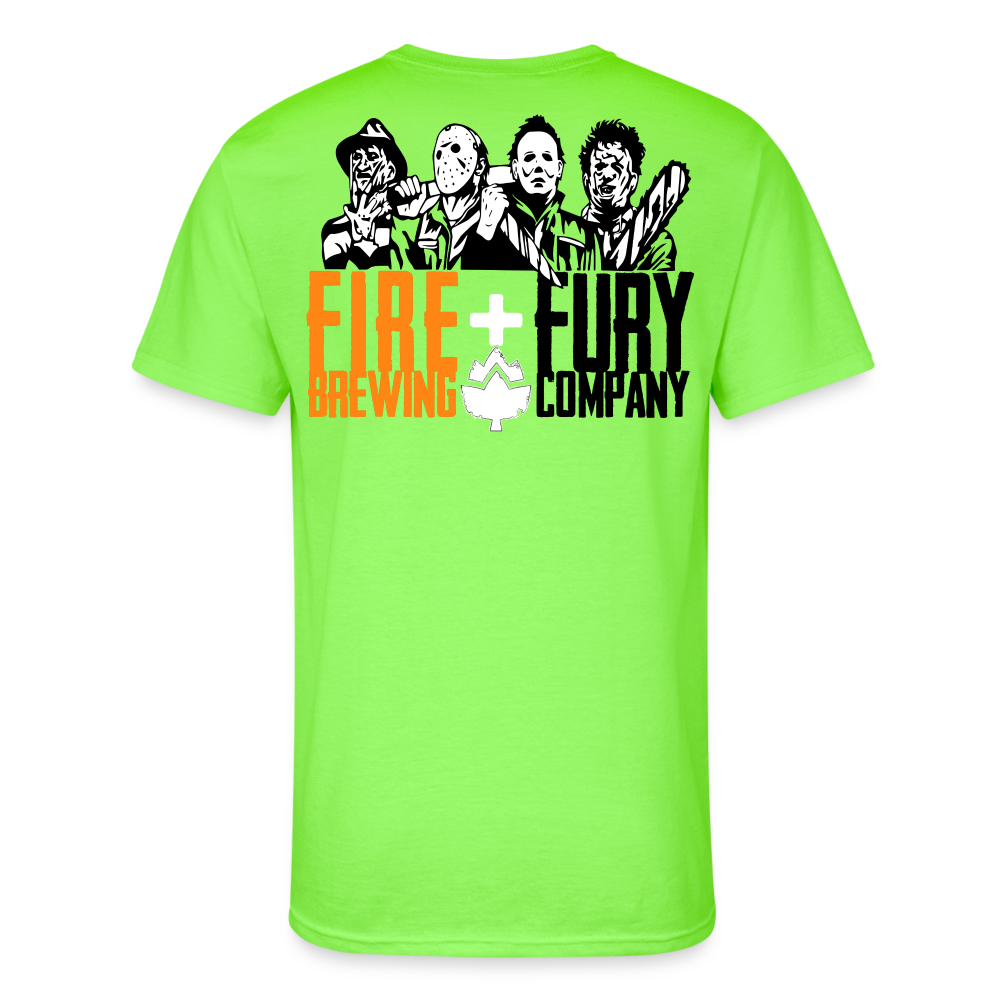Fire + Fury Hallow Murder Crew **Men’s 50/50 T-Shirt - neon green