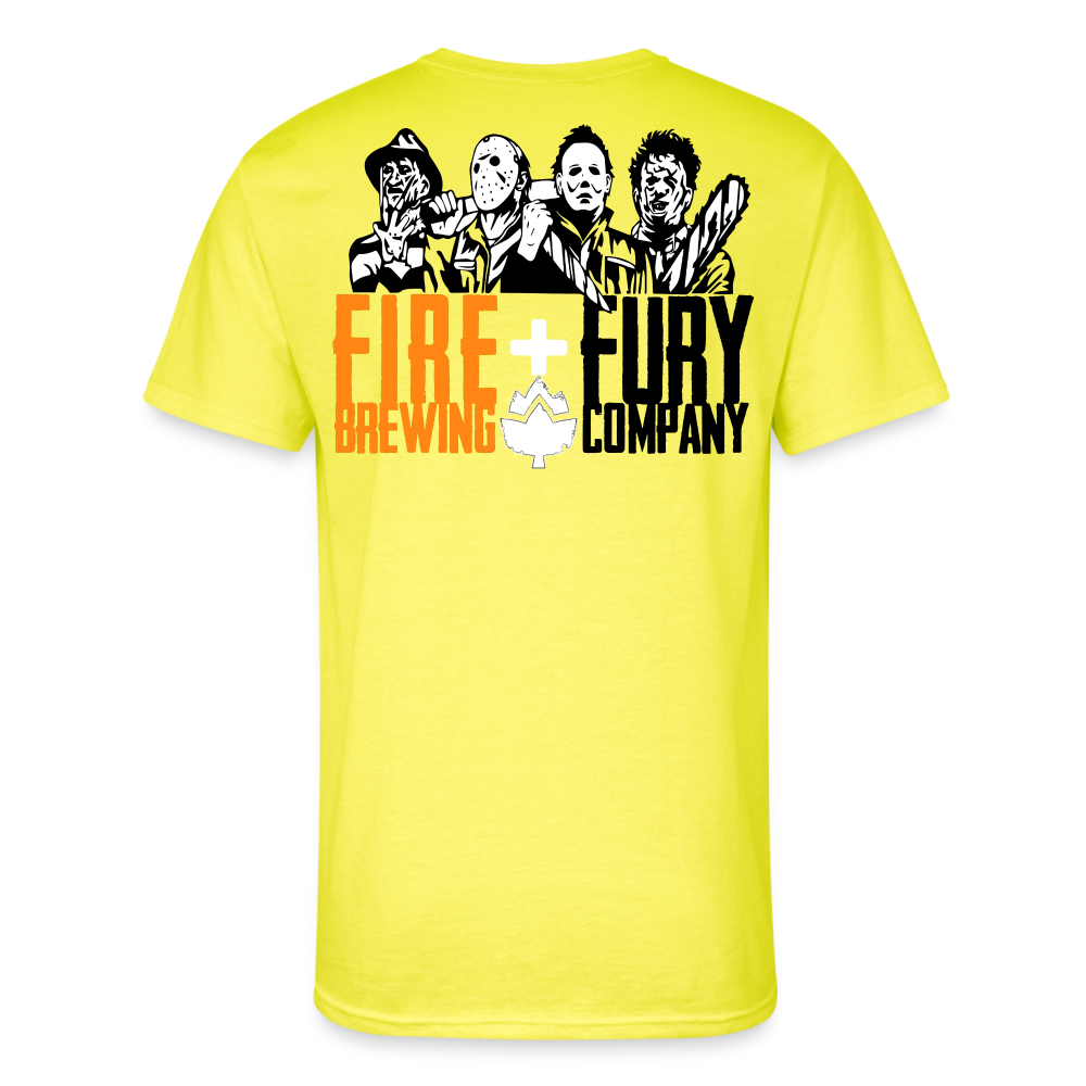 Fire + Fury Hallow Murder Crew **Men’s 50/50 T-Shirt - neon yellow