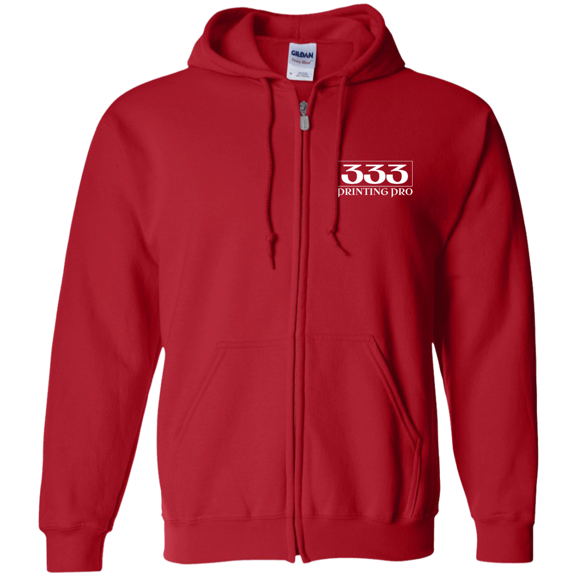 333 Printing Pro G186 Embroidered Zip Up Hooded Sweatshirt