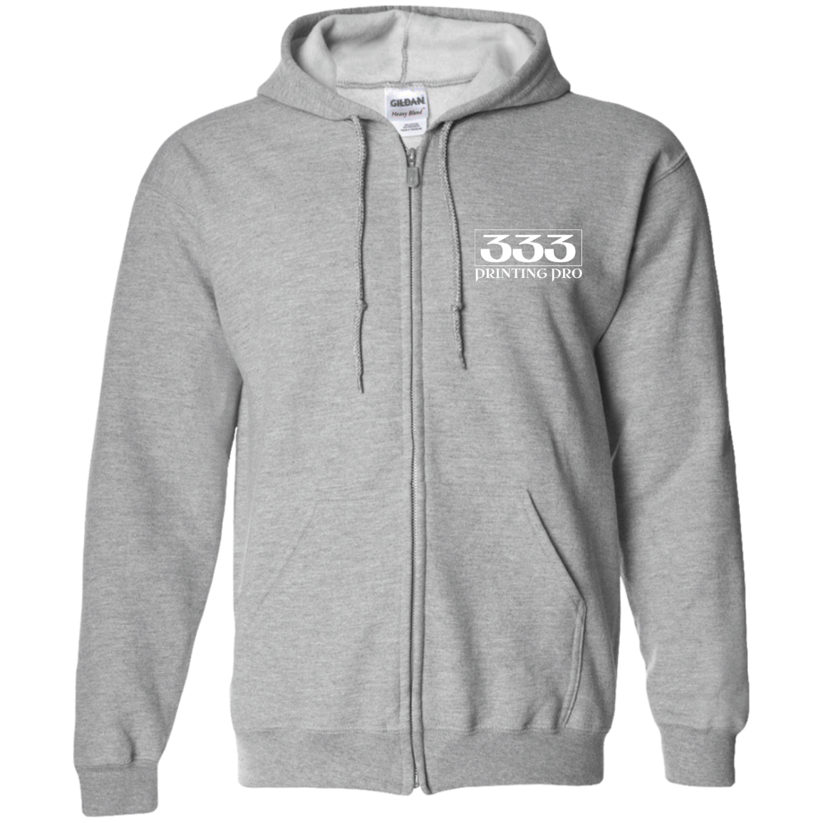 333 Printing Pro G186 Embroidered Zip Up Hooded Sweatshirt