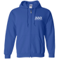 333 Printing Pro G186 Embroidered Zip Up Hooded Sweatshirt
