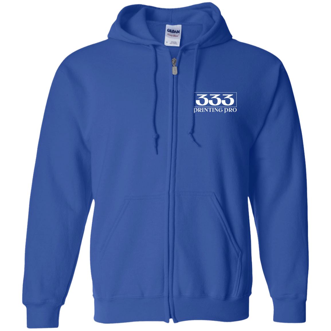 333 Printing Pro G186 Embroidered Zip Up Hooded Sweatshirt
