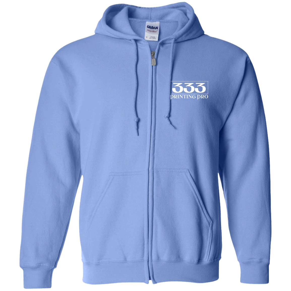333 Printing Pro G186 Embroidered Zip Up Hooded Sweatshirt