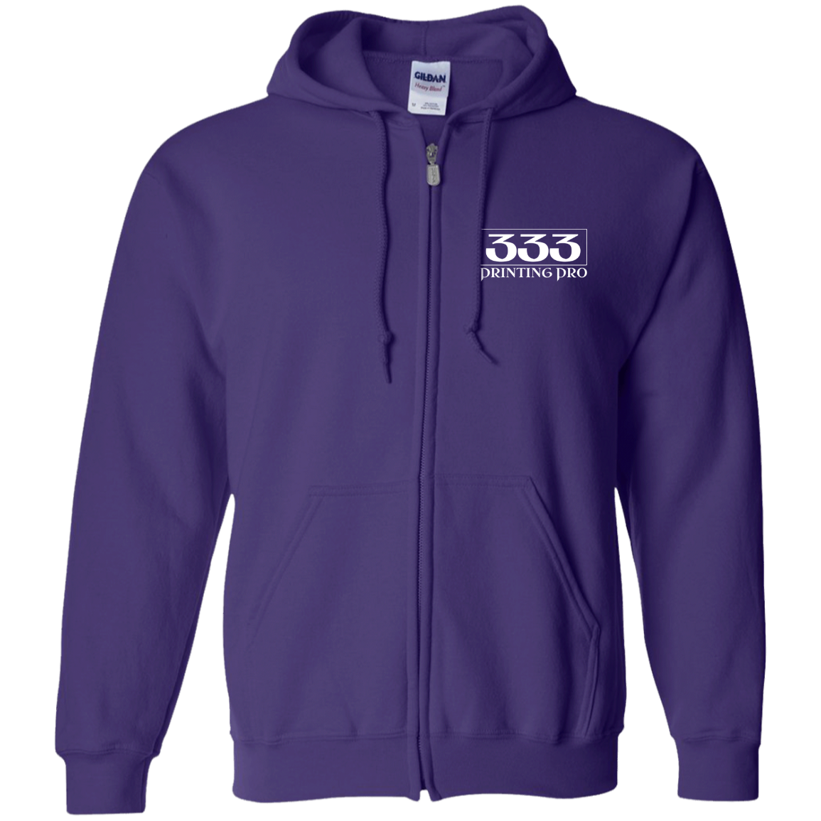 333 Printing Pro G186 Embroidered Zip Up Hooded Sweatshirt