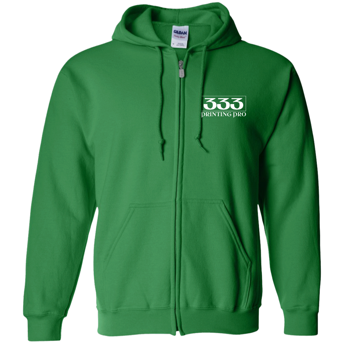 333 Printing Pro G186 Embroidered Zip Up Hooded Sweatshirt