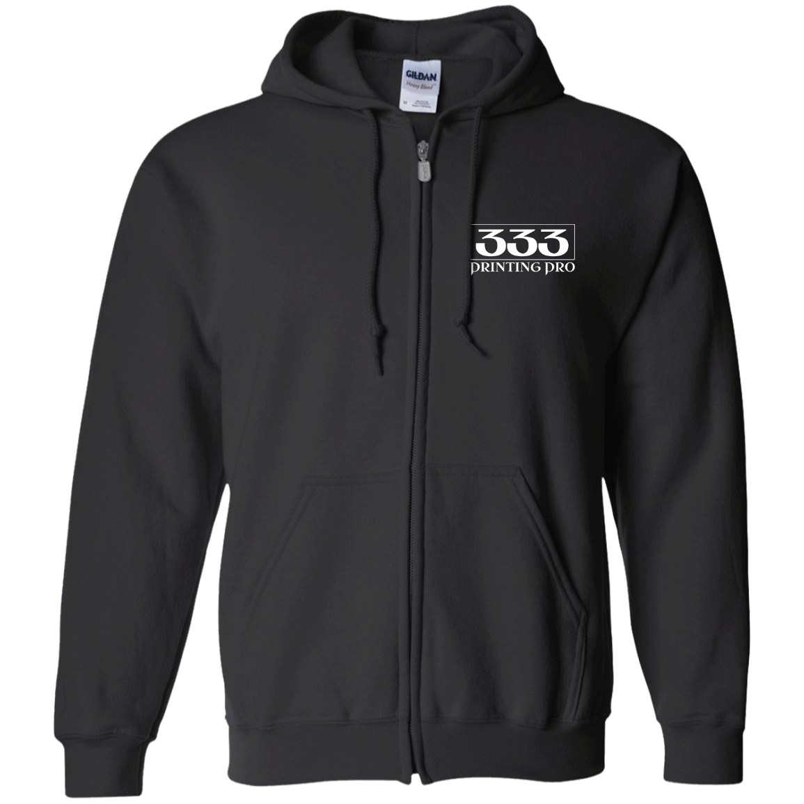 333 Printing Pro G186 Embroidered Zip Up Hooded Sweatshirt