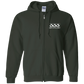333 Printing Pro G186 Embroidered Zip Up Hooded Sweatshirt