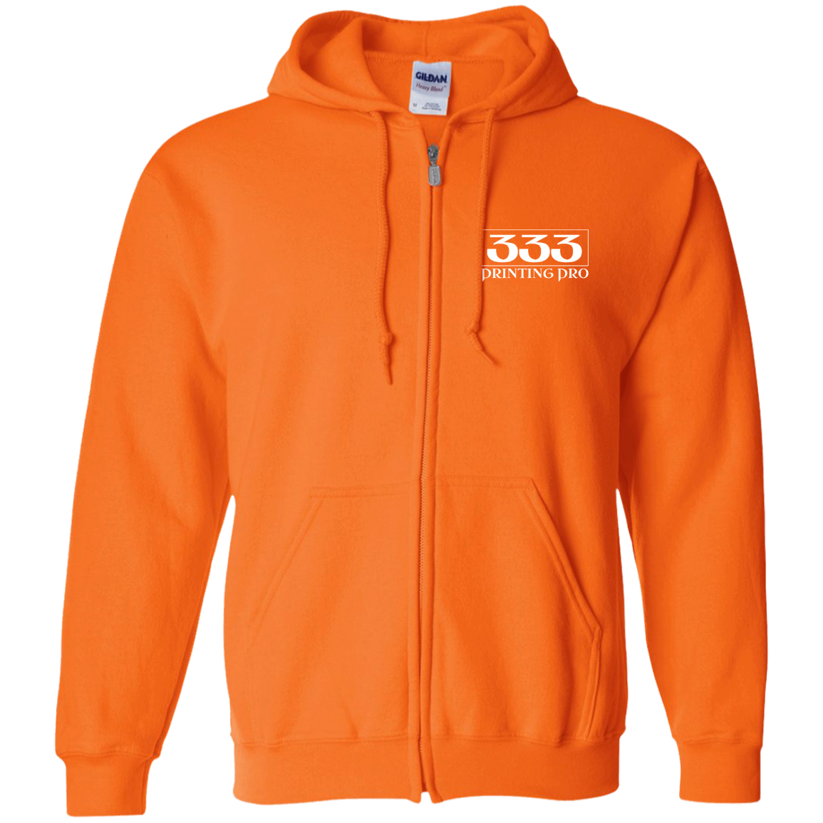 333 Printing Pro G186 Embroidered Zip Up Hooded Sweatshirt
