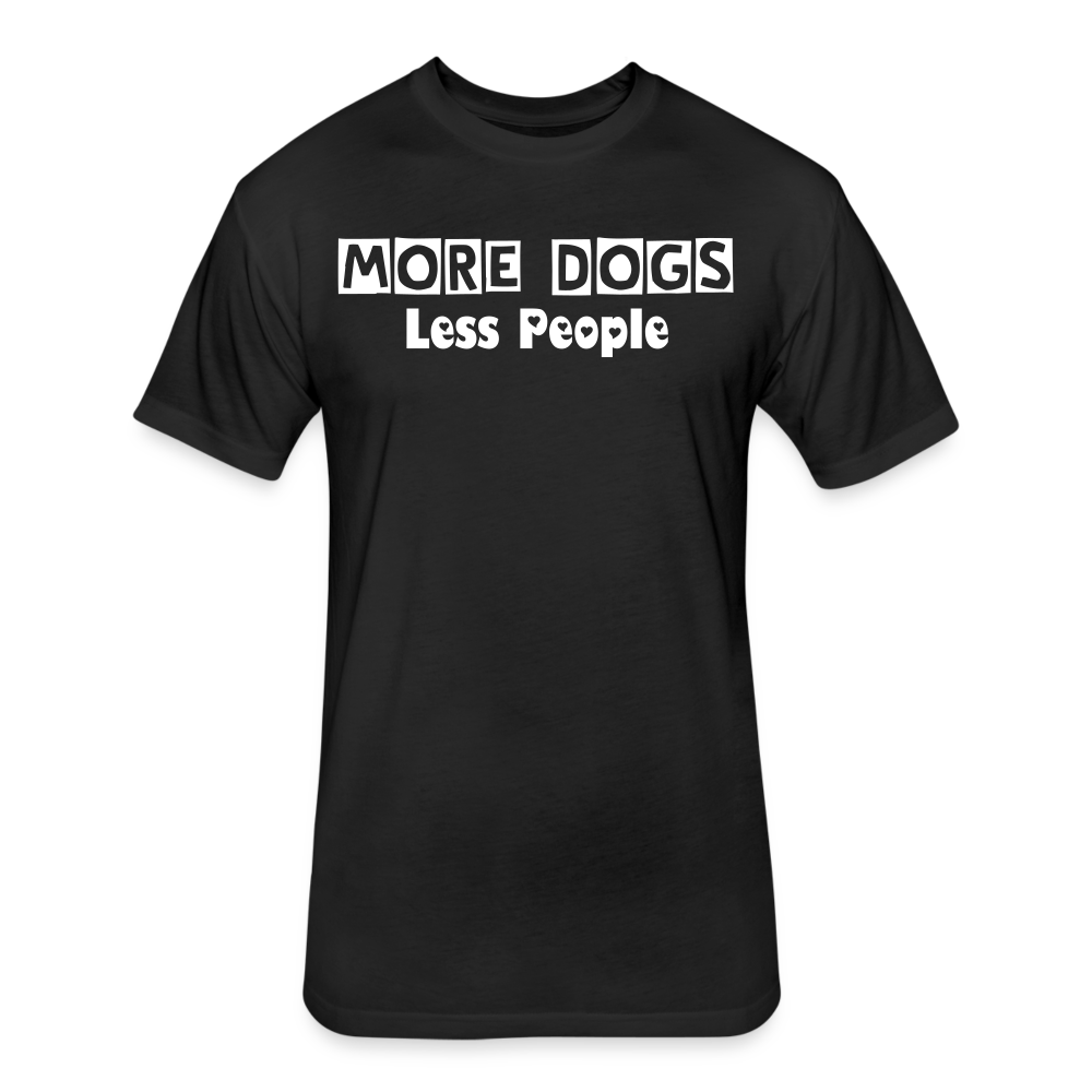 More Dogs Less People Fitted Cotton/Poly T-Shirt by Next Level - black