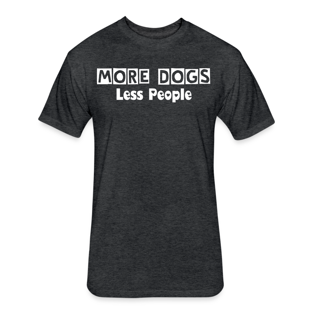 More Dogs Less People Fitted Cotton/Poly T-Shirt by Next Level - heather black